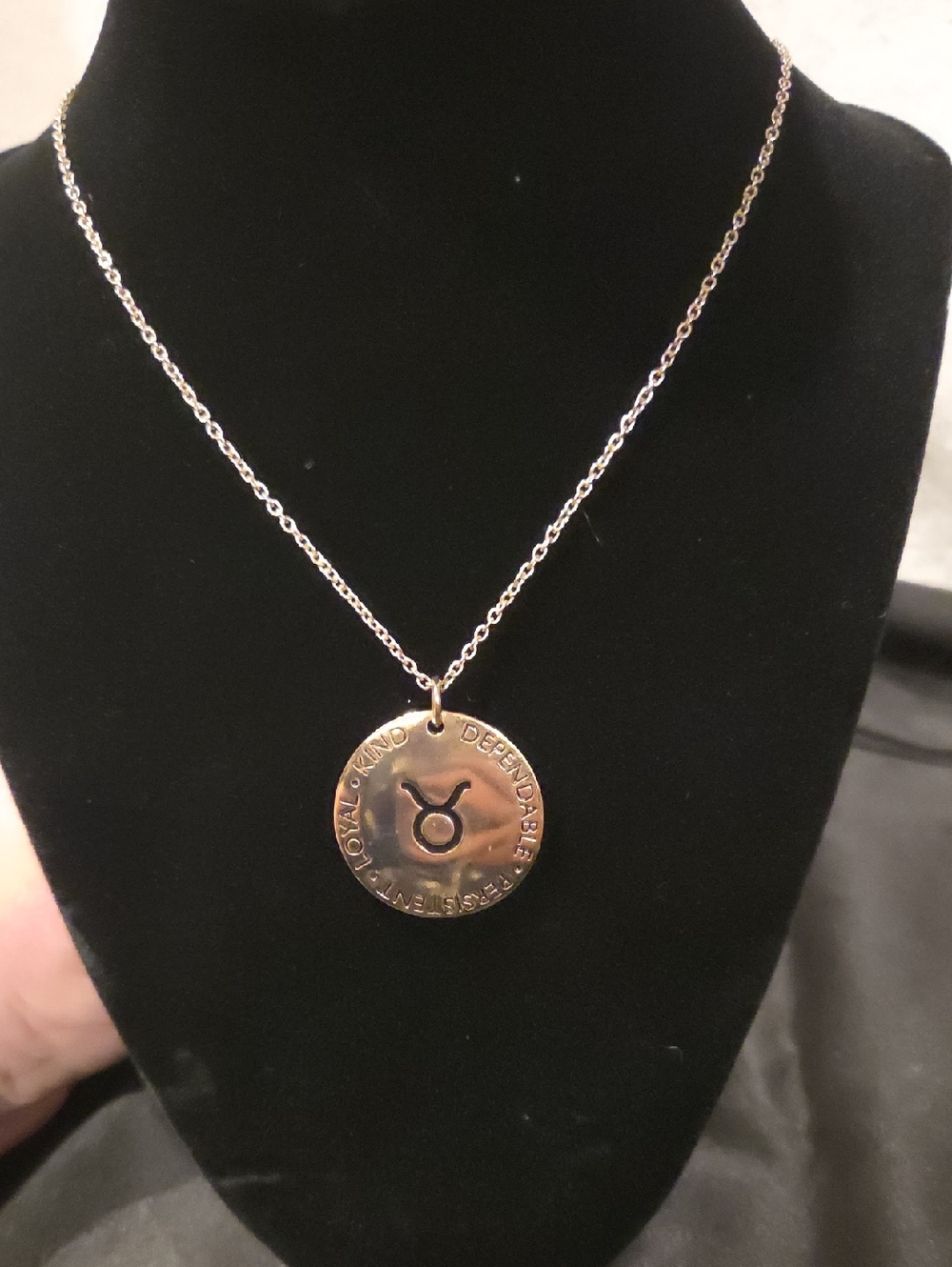 TAURUS SIGN DOUBLE SIDED PENDANT NECKLACE